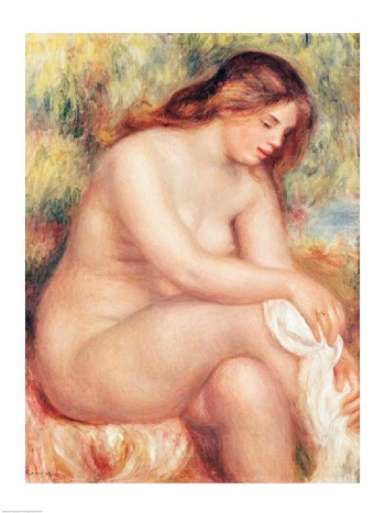 Bather Drying Herself Poster Print by Pierre-Auguste Renoir - 18 x 24 in.