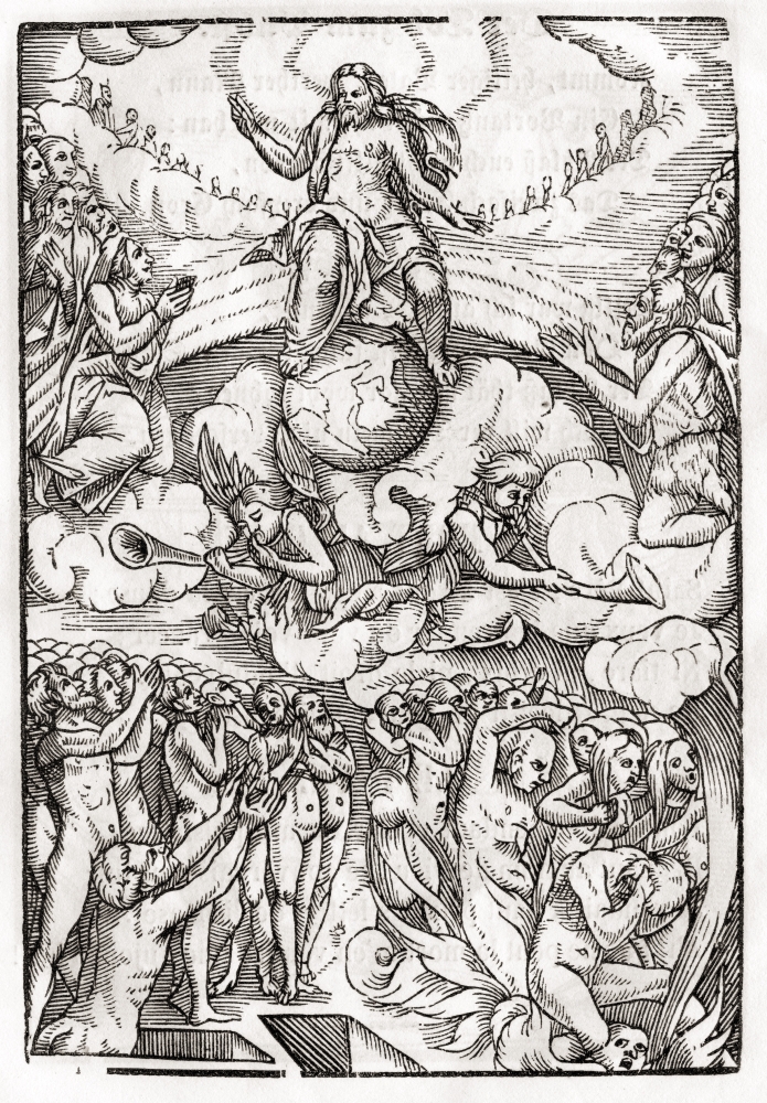 The Last Judgement Loosely Based on Hans Holbein the Younger From Der Todten Tanz or the Dance of Death Published Basel Poster Print, 12 x 17
