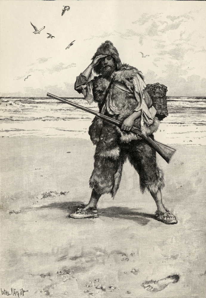 I Stood Like One Thunderstruck Illustration by Walter Paget From Robinson Crusoe by Daniel Defoe Published by Cassell An Poster Print - 12 x 18