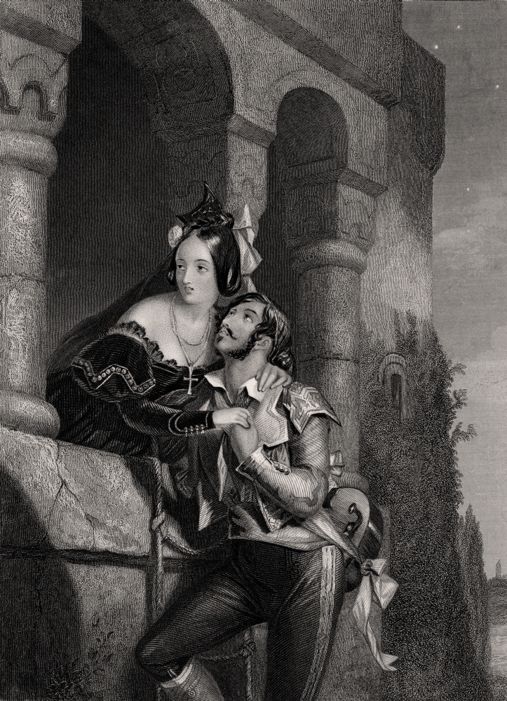 Good Night A Thousand Times - Good Night Romeo & Juliet Act Two Scene Two Engraved by Wh Egleton After A Painting by 1 Poster Print, 12 x 17
