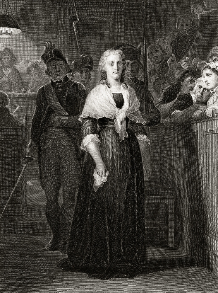 Marie Antoinette 1755 to 1793 Before the Revolutionary Tribunal October 14 1793 19th Century Engraving by W French Afte Poster Print, 12 x 16