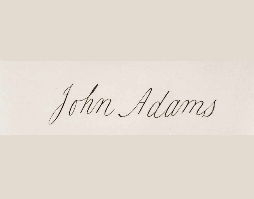 DPI1861835LARGE Signature of John Adams 1735-1826. First Vice-President & Second President of the United States of America Poster Print, 32 x 24
