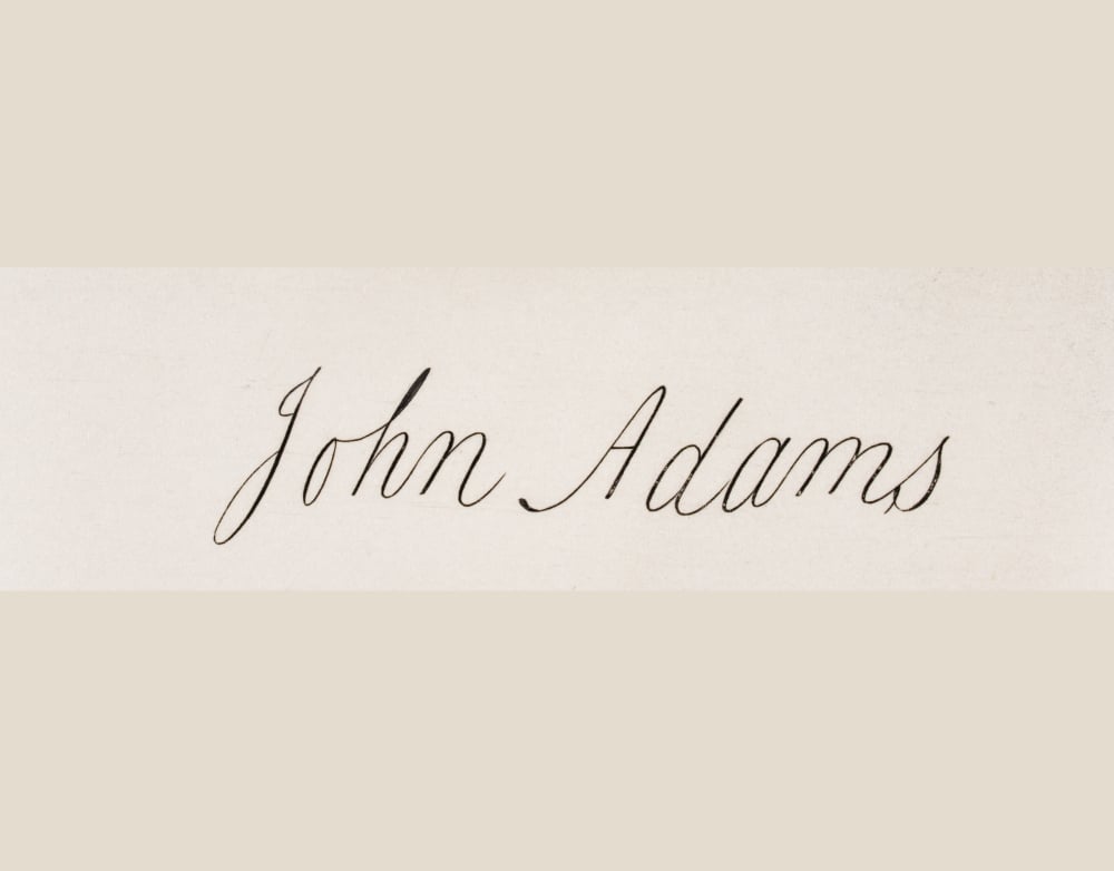 DPI1861835 Signature of John Adams 1735-1826. First Vice-President & Second President of the United States of America Poster Print, 16 x 12