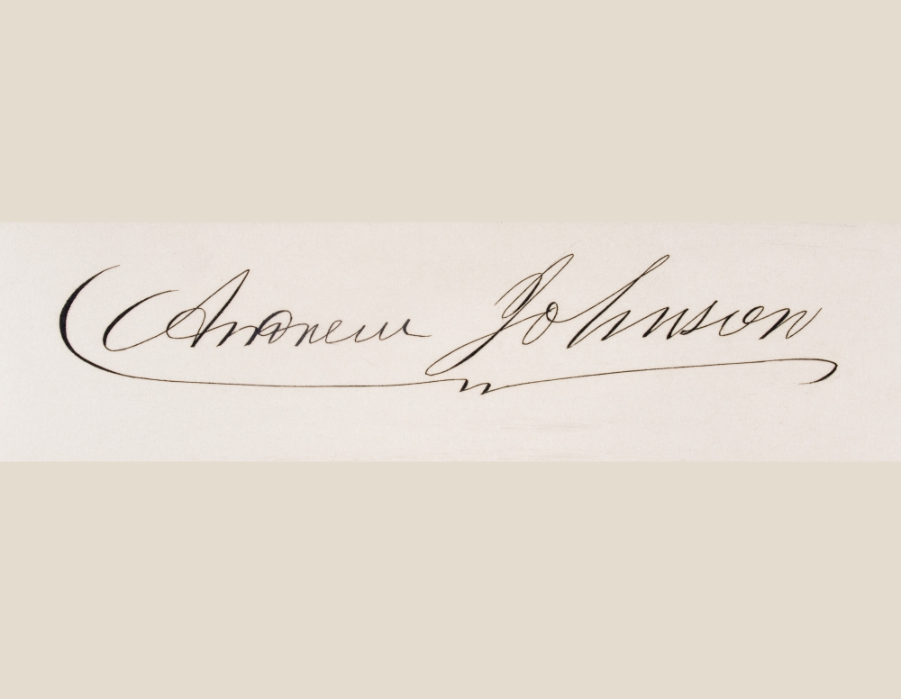 Signature of Andrew Johnson 1808 to 1875 17th President of the United States 1865 to 69 Poster Print - 16 x 12