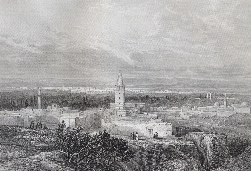 Damascus Engraved by J. H. Kernot After A Drawing by W. Telbin From A Sketch by Poster Print - 17 x 12