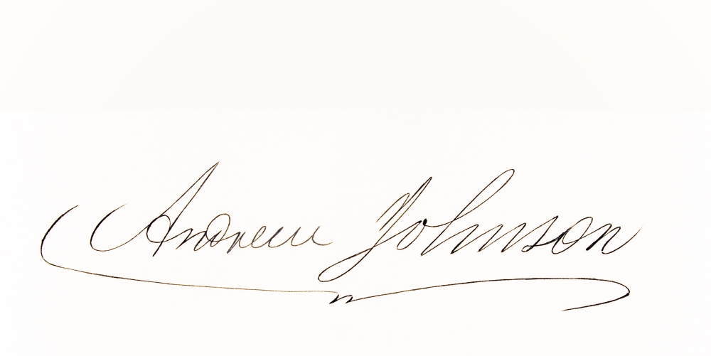 Signature of Andrew Johnson 1808 to 1875 17th President of the United States 1865 to 1869 Poster Print 19 x 9