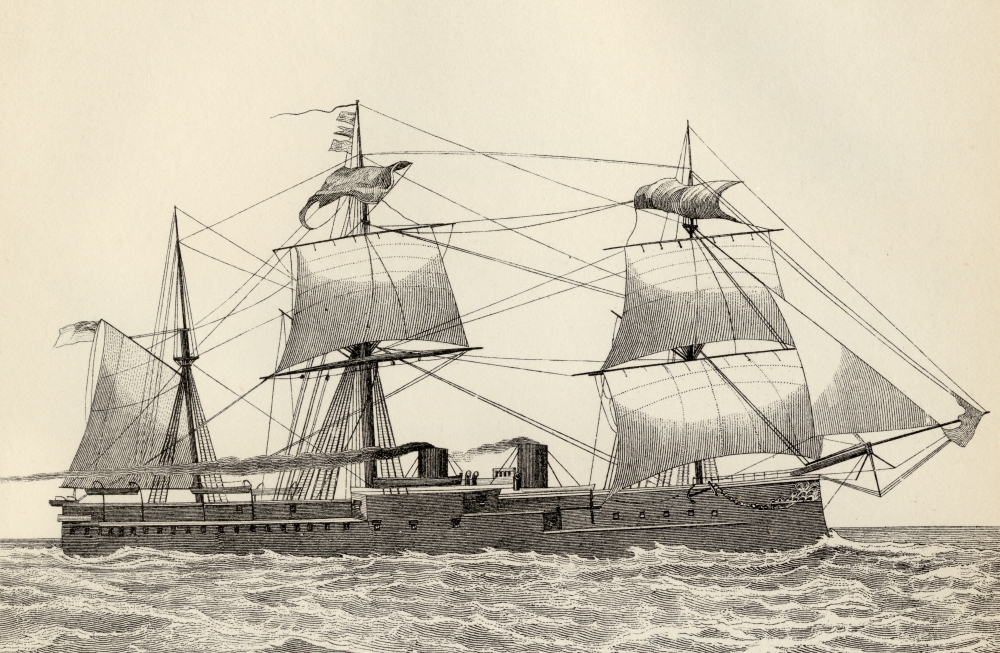 Hms Alexandra 9490 Tons Twin Screw British Battleship Launched 1875 From the National Encyclopaedia Published by William Poster Print, 36 x 22
