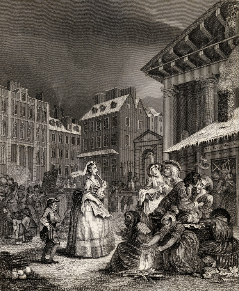 Times of the Day Morning From the Original Picture by Hogarth From the Works of Hogarth Published London 1833 Poster Print - 13 x 16