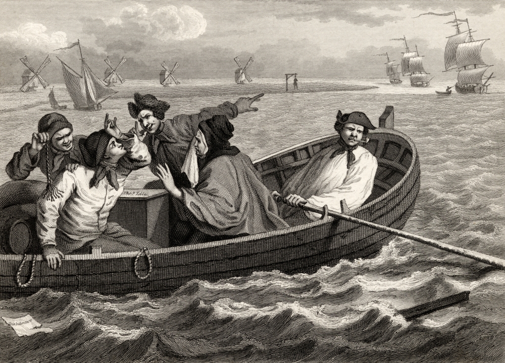 Industry & Idleness the Idle Prentice Turned Away & Sent to Sea From the Original Design by Hogarth From the Works O Poster Print, 34 x 24