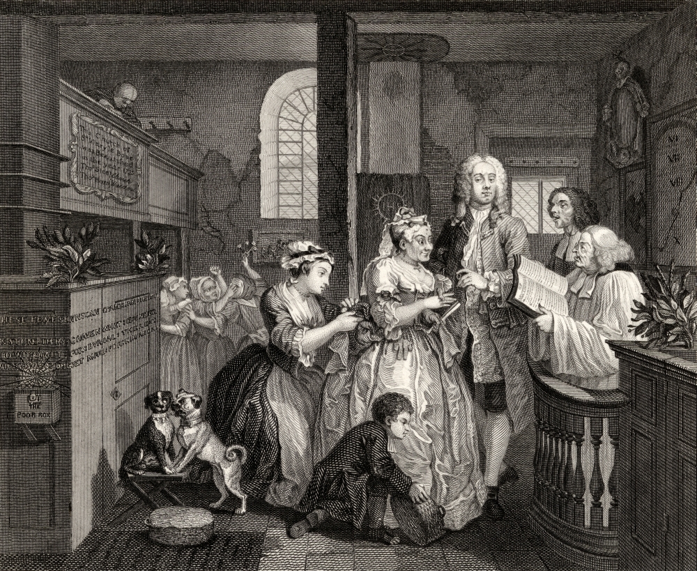 The Rakes Progress Marries An Old Maid From An Original Picture by Hogarth From the Works of Hogarth Published London 18 Poster Print - 16 x 13