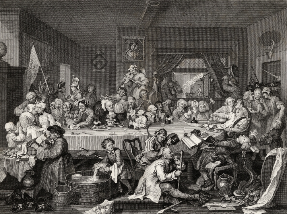 The Election Humours of An Election Entertainment Engraved by T E Nicholson After Hogarth From the Works of Hogarth Publ Poster Print - 17 x 13