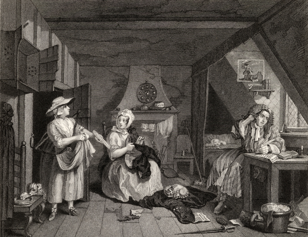 The Distressed Poet From the Original Picture by Hogarth From the Works of Hogarth Published London 1833 Poster Print