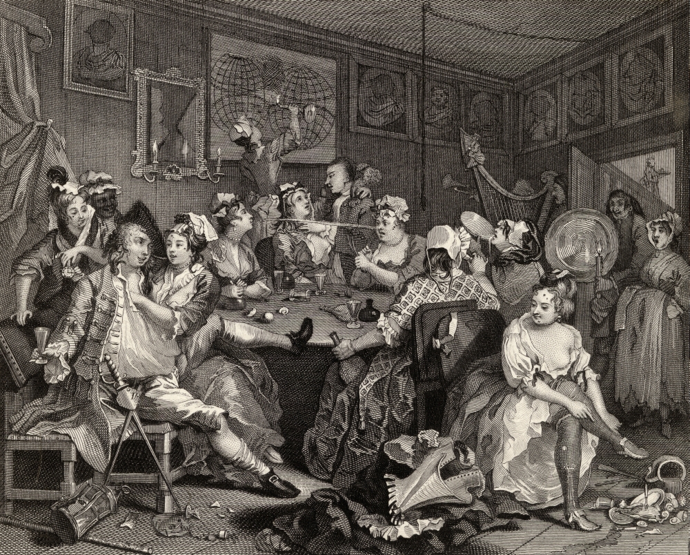 The Rakes Progress Tavern Scene From the Original Picture by Hogarth From the Poster Print - 16 x 13