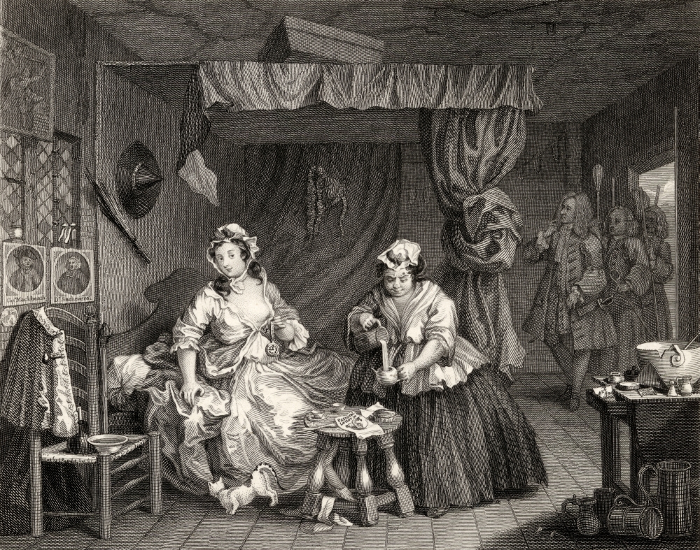 The Harlots Progress Apprehended by A Magistrate From the Original Picture by Hogarth From the Works of Hogarth Publishe Poster Print, 32 x 26