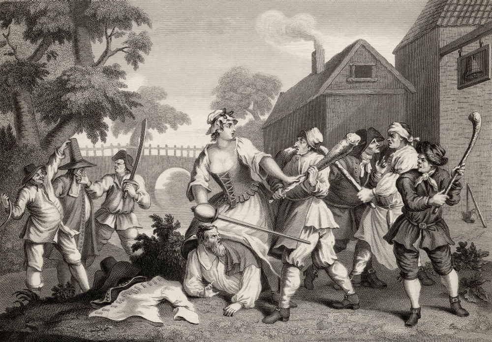 Hudibras the Knight Submits to Trulla Engraved by F F Walker After Hogarth From the Works of Hogarth Published London 18 Poster Print, 17 x 12