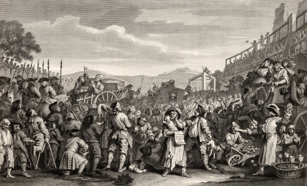 Industry & Idleness the Idle Prentice Executed At Tyburn From the Original Design by Hogarth From the Works of Hogarth Poster Print, 36 x 22