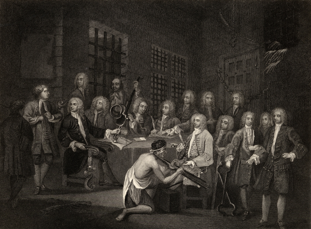 Bambridge on Trial for Murder by A Committee of the House of Commons Engraved by S Bull After Hogarth From the Works of Poster Print, 34 x 24
