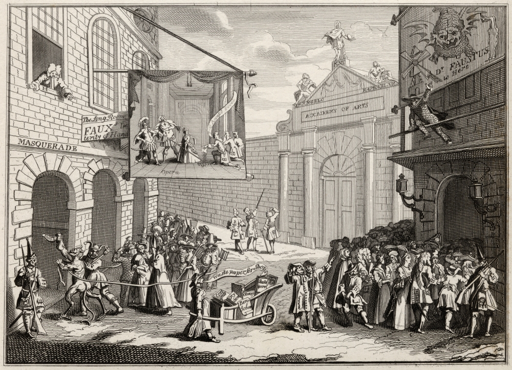 Masquerades & Operas Burlington Gate A Facsimile of Hogarths Engraving From the Works of Hogarth Published London 1833 Poster Print, 16 x 12
