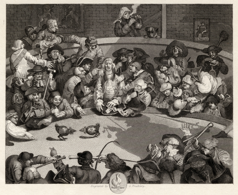 The Cock Pit From the Original by Hogarth From the Works of Hogarth Published London 1833 Poster Print 16 x 13