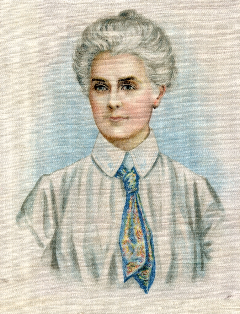 DPI1862220LARGE Edith Louisa Cavell 1865 to 1915 British Nurse & Humanitarian Executed In World War I Painting on Silk Poster Print, 24 x 32