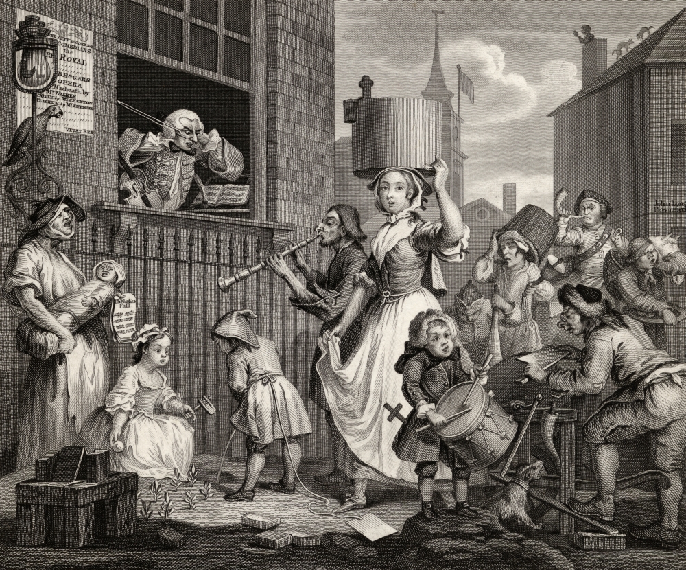 DPI1862174LARGE The Enraged Musician From the Original Design by Hogarth From the Works of Hogarth Published London 1833 Poster Print, 32 x 26
