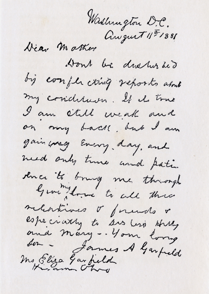 Letter From James Abram Garfield 1831 to 1881 20th President of the United States to His Mother From Log Cabin to White Poster Print, 12 x 17
