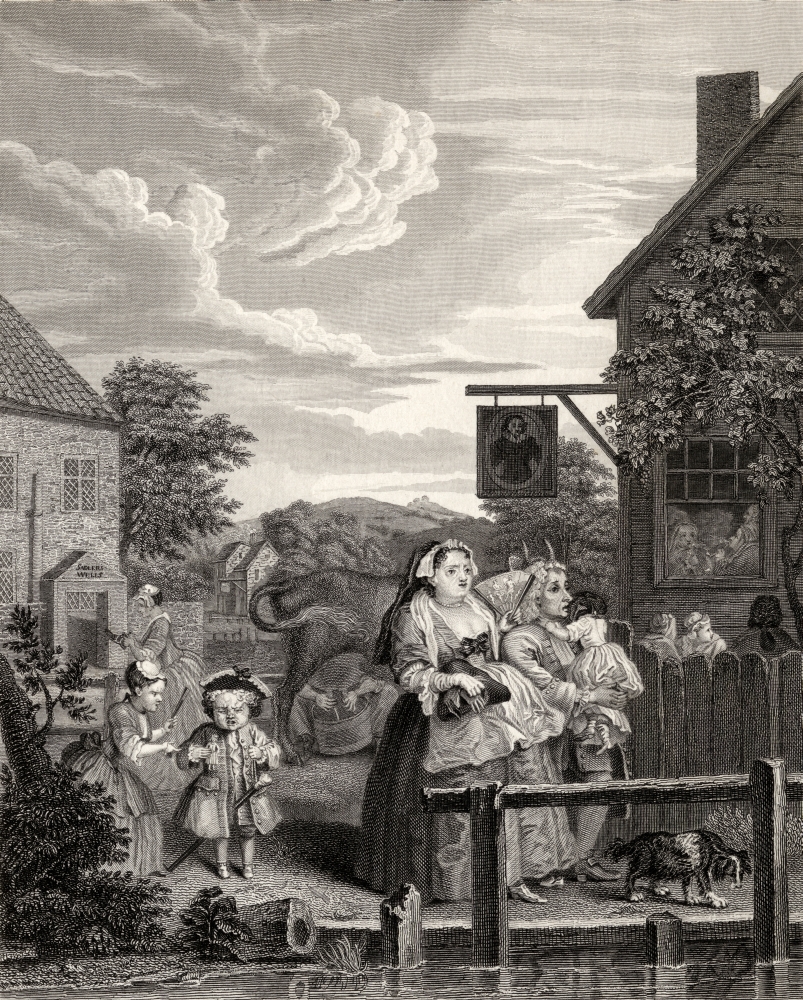 Times of the Day Evening From the Original Picture by Hogarth From the Works of Hogarth Published London 1833 Poster Print