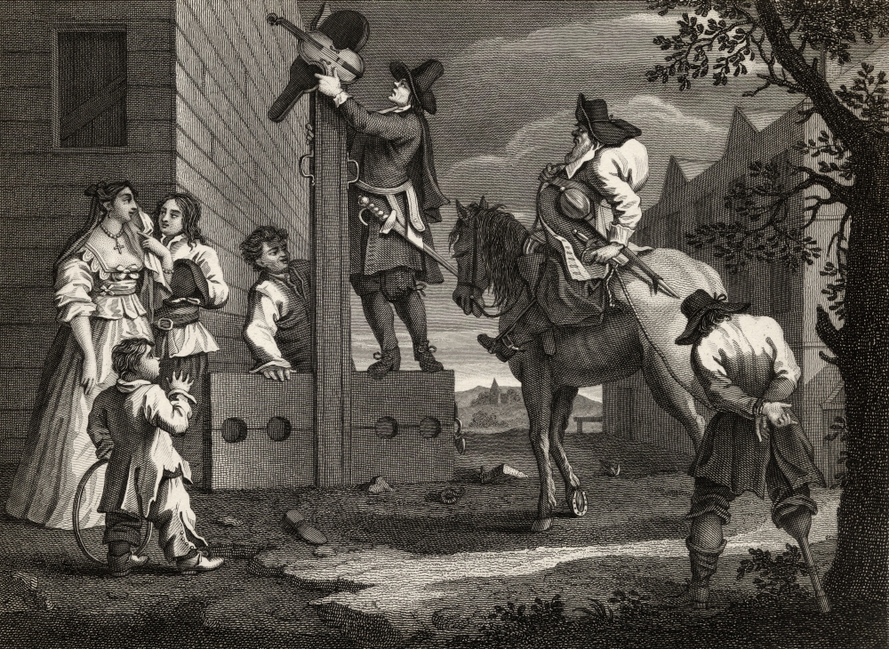 Hudibras Leading Crowdero In Triumph Engraved by J Romney After Hogarth From the Works of Hogarth Published London 1833 Poster Print, 34 x 24