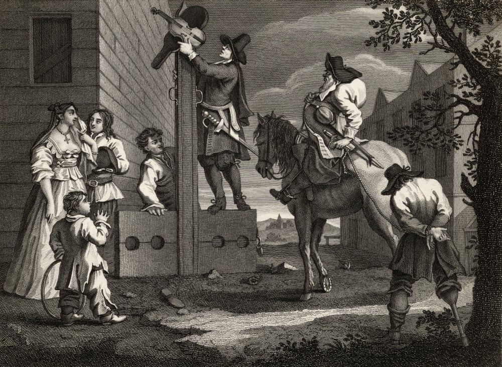 Hudibras Leading Crowdero In Triumph Engraved by J Romney After Hogarth From the Works of Hogarth Published London 1833 Poster Print, 17 x 12