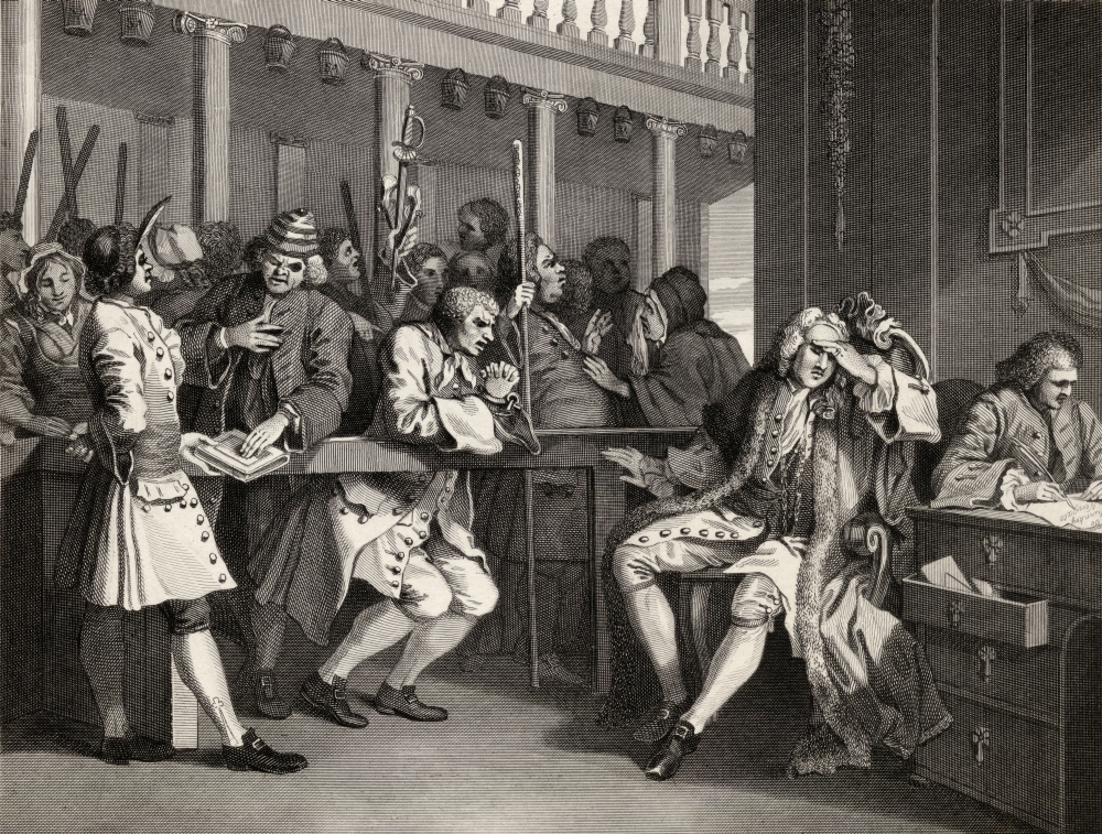 Idustry & Idleness the Industrious Prentice Alderman of London the Idle One Impeached Before Him by His Accomplice Fro Poster Print - 16 x 12