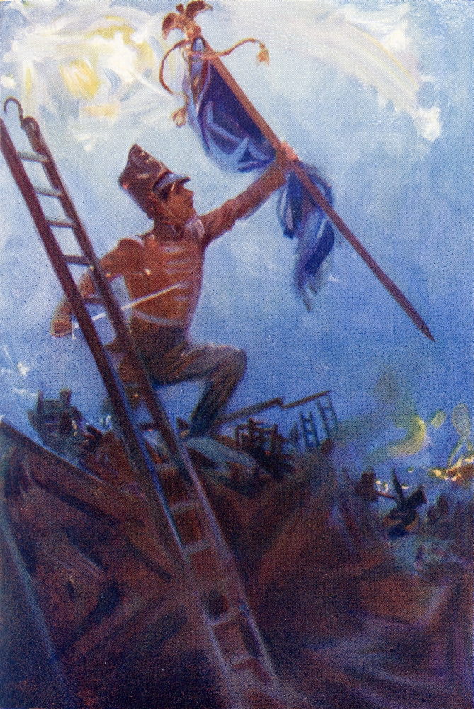 Grant Captures the Eagle Illustration by Edward Handley-Read From Grant the Grenadier by Walter Wood Published by Routl Poster Print - 12 x 18