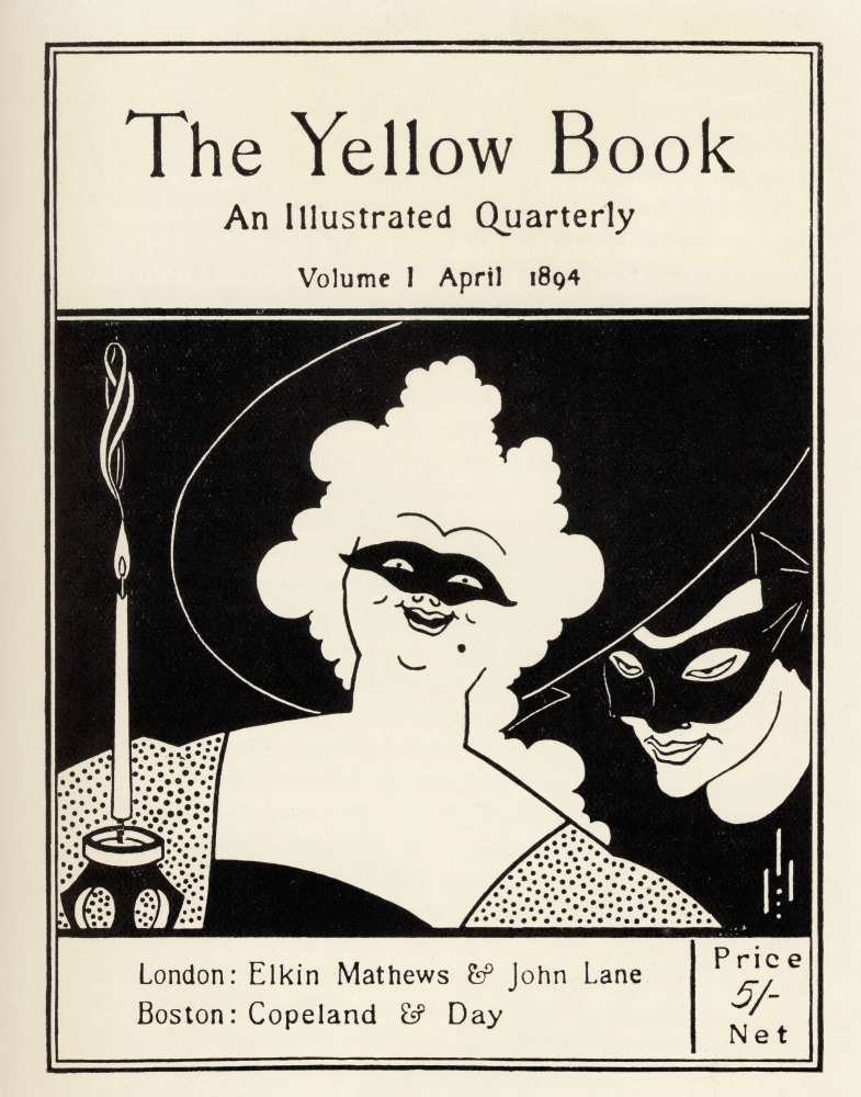Design by Aubrey Vincent Beardsley 1872 1898 English Illustrator of the Art Nouveau Era for the Cover of the Yellow Book Poster Print, 13 x 16