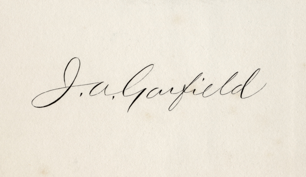 Signature of James Abram Garfield 1831 to 1881 20th President of the United States From From Log Cabin to White House by Poster Print - 18 x 10