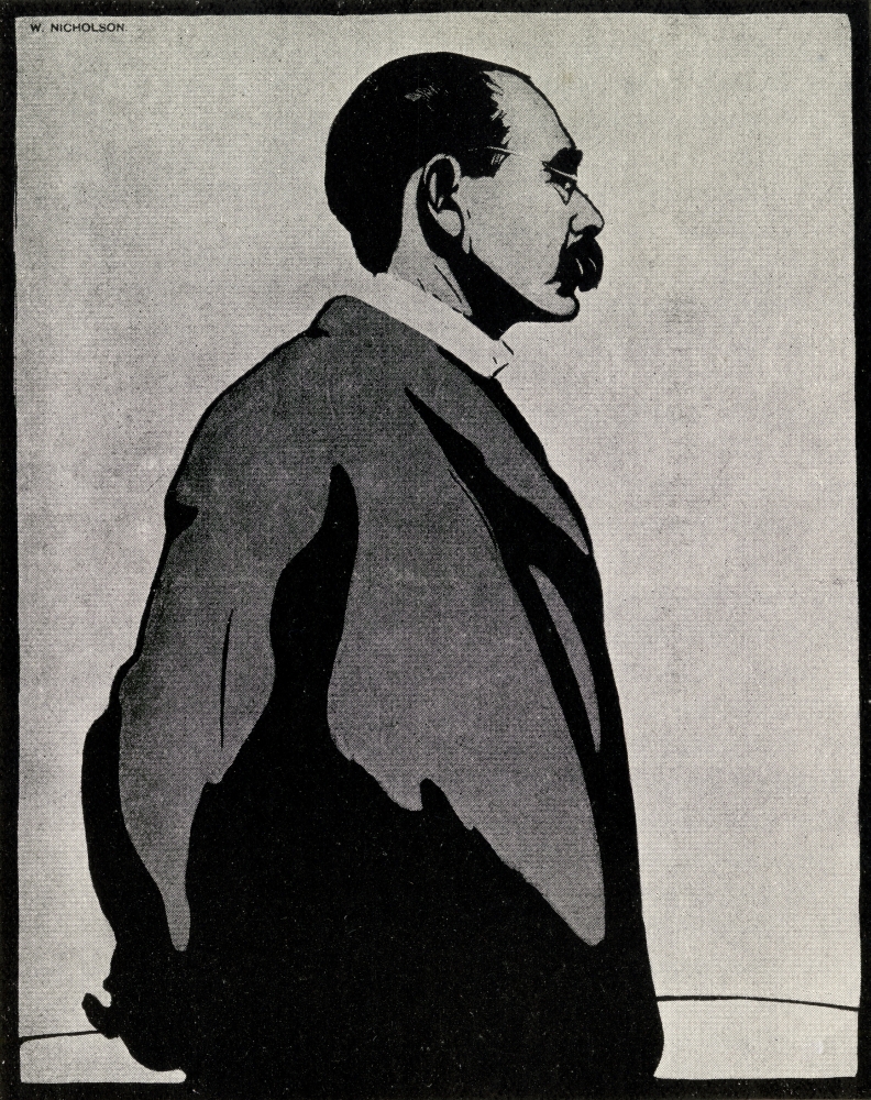 Joseph Rudyard Kipling 1865 1936 British Author Born In India Portrait After Sir William Nicholson 1872-1949 Poster Print