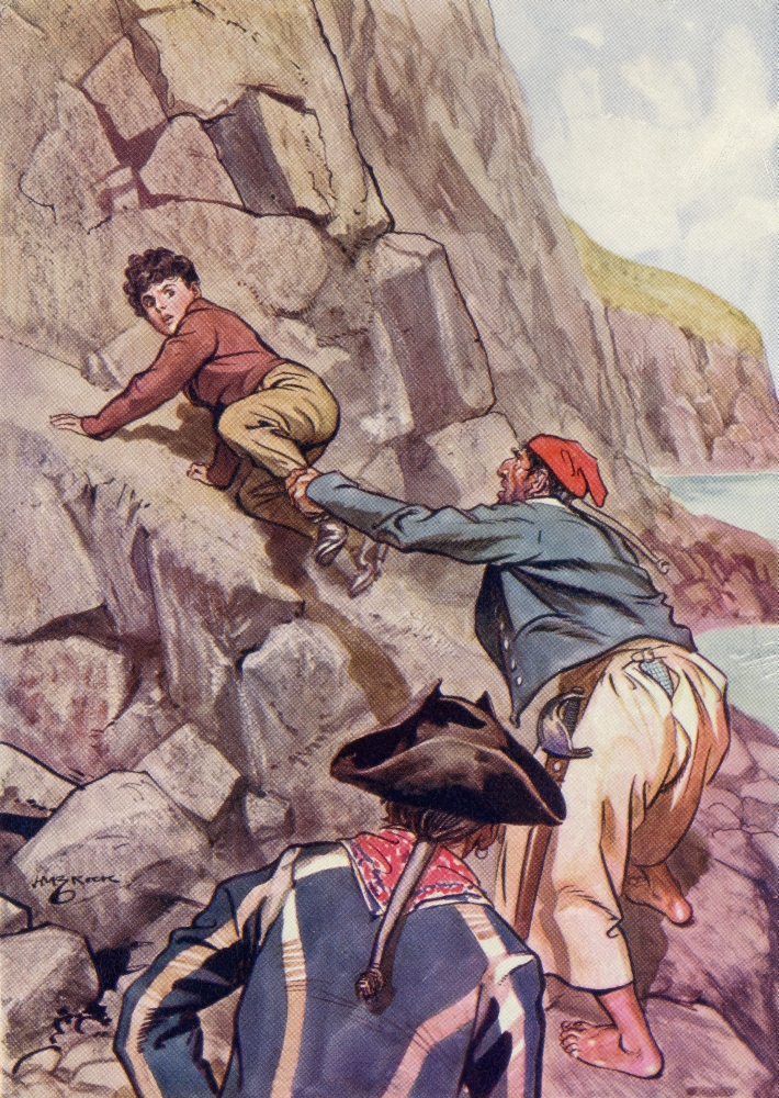 He Caught Me by the Leg & Dragged Me Back Illustration by H M Brock From the Book the Cragsmen A Story of Smuggling Da Poster Print - 12 x 17
