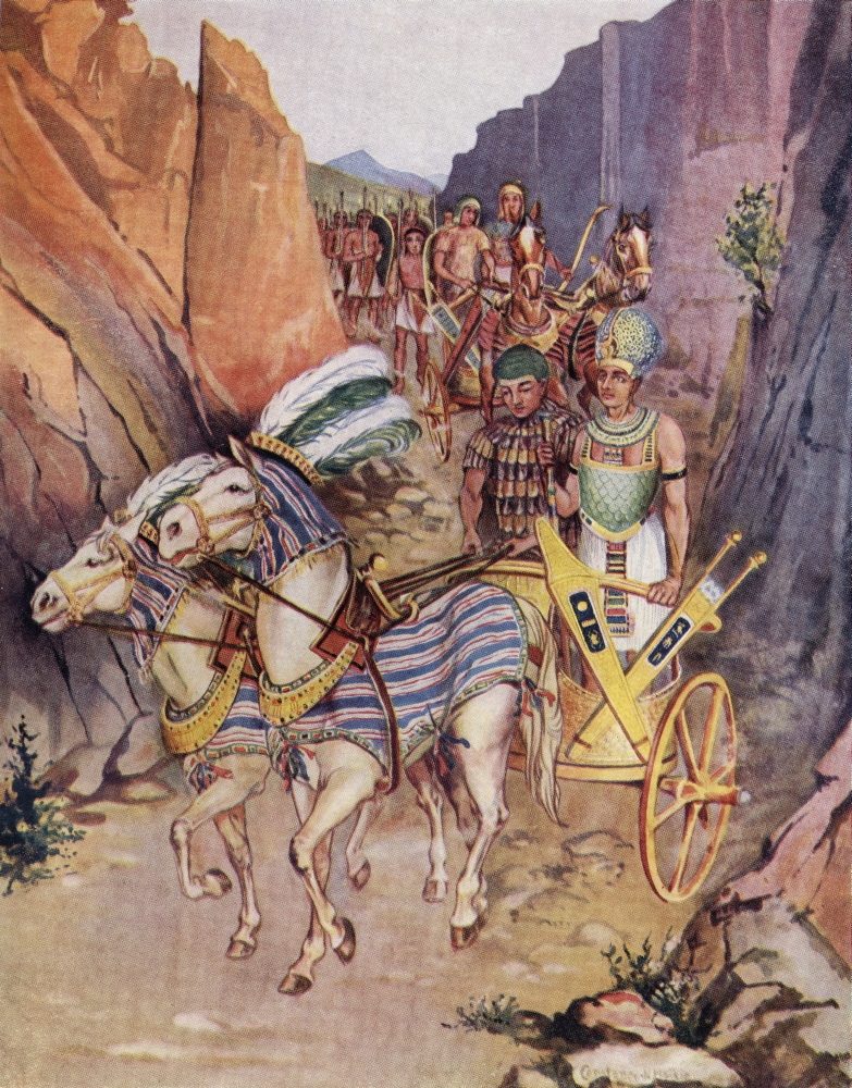Thothmes Iii Leading His Army Through the Pass of Aaruna Illustration by Constance N Baikie From the Book the Ancient Ea Poster Print, 12 x 16