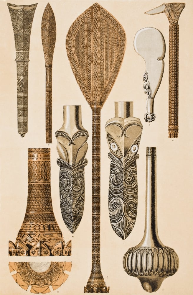DPI1862484 Savage Tribes No 3 Plate Iii From the Grammar of Ornament by Owen Jones Published by Day & Son London 1865 Poster Print, 12 x 18