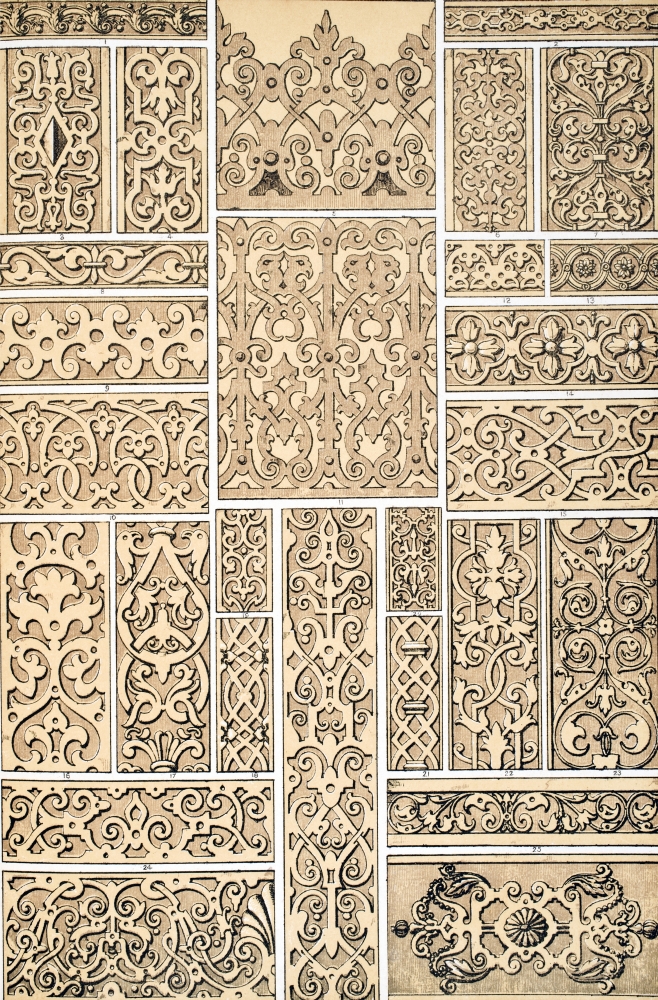Elizabethan No 2 Plate Lxxxiv From the Grammar of Ornament by Owen Jones Published by Day & Son London 1865 Poster Print, 22 x 36