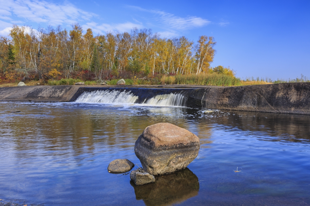 Rainbow Falls on The Whiteshell River in Autumn Whiteshell Provincial Park - Manitoba Canada Poster Print - 19 x 12 in.