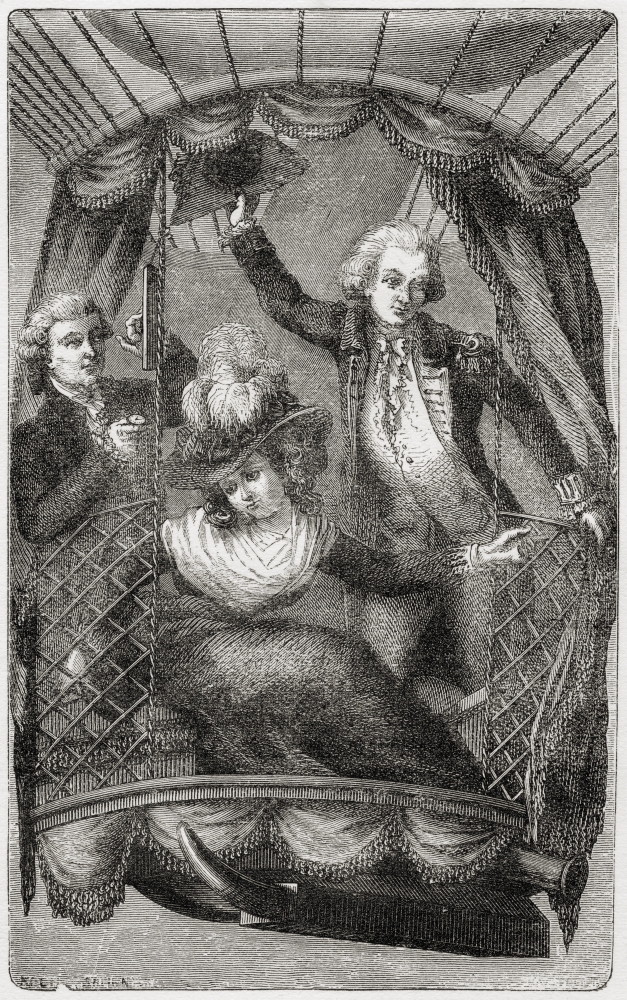 The First Balloon Ascent In England 15 September 1784 From the Book Wondeful Balloon Ascents or the Conquest of the Skie Poster Print - 22 x 36