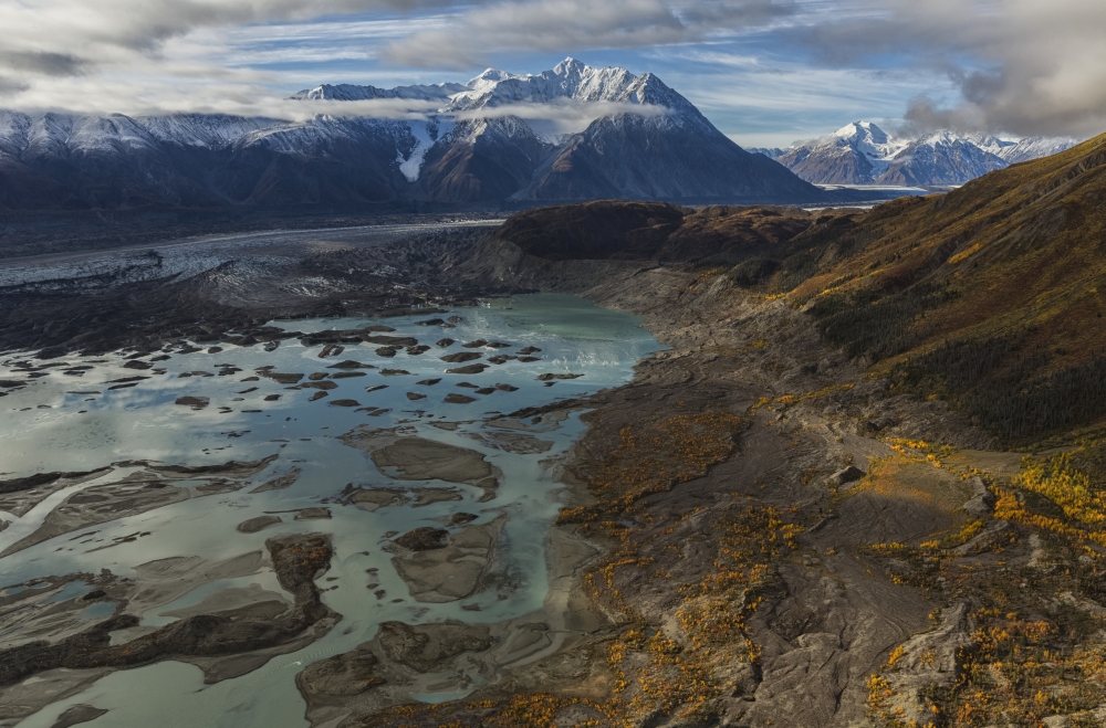 Kluane National Park & Reserve with Kaskawalsh Glacier & Mount Maxwell - Yukon Canada Poster Print - 38 x 24 in. - Large