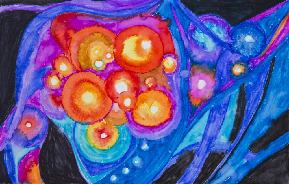 Colourful Abstract Painting Poster Print - 38 x 24 in. - Large