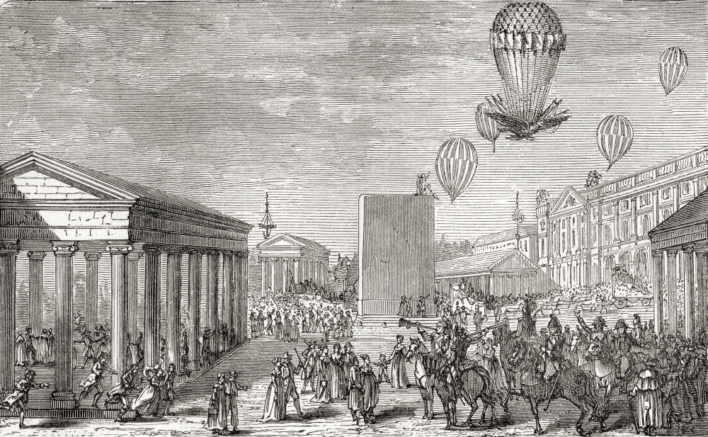 Coronation Fete of Napoleon I In Paris France 16 December 1804 From the Book Wondeful Balloon Ascents or the Conquest of Poster Print - 18 x 11
