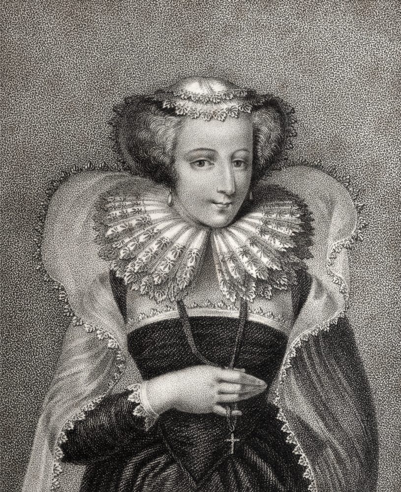 Mary Queen of Scots 1542-1587 Also Mary Stuart Daughter of James V King of Scotland Engraved by Bocquet From the Book A Poster Print - 13 x 16