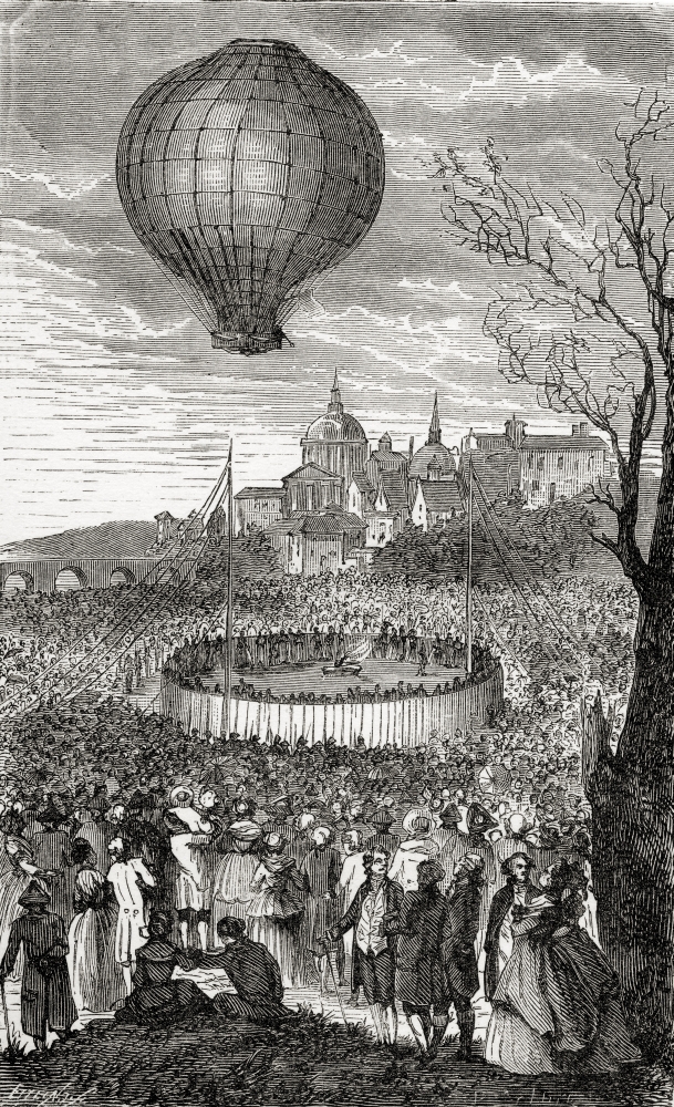 The First Aerial Voyage Paris France 21 October 1783 From the Book Wondeful Balloon Ascents or the Conquest of the Skies Poster Print, 11 x 18