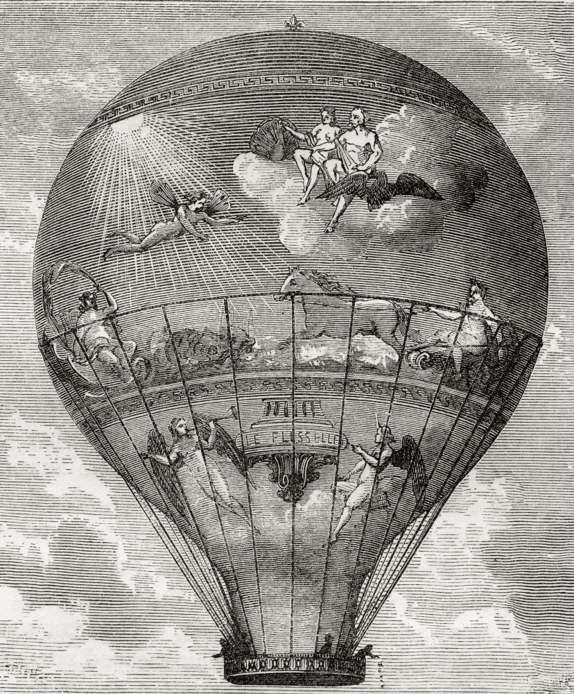 Le Flesselle Balloon Made by the Montgolfier Brothers 1784 From the Book Wondeful Balloon Ascents or the Conquest of the Poster Print, 13 x 16