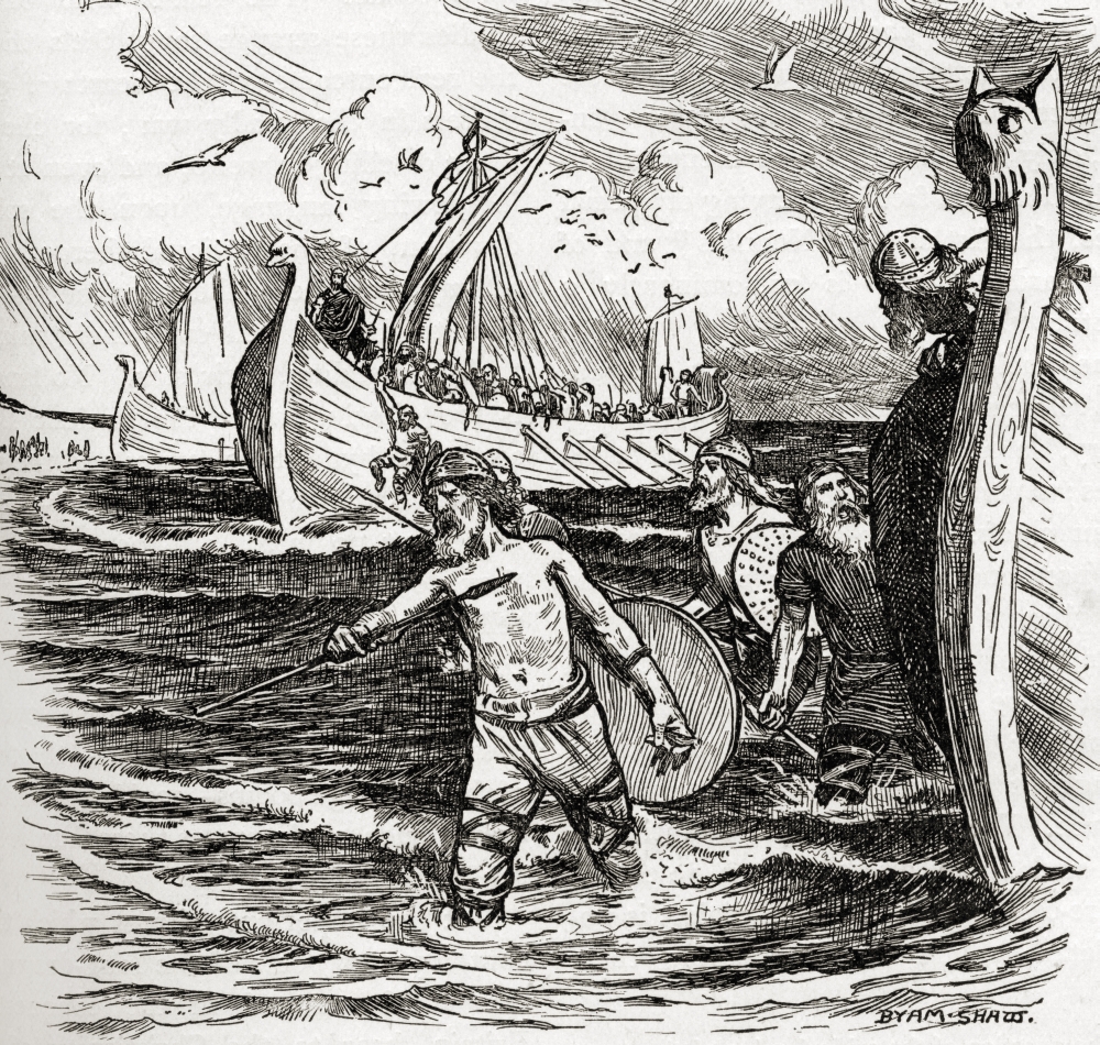 The Landing of the Jutes At the Isle of Thanet Kent England Ad449 From the Book the Church of England A History for Th 2 Poster Print, 24 x 24