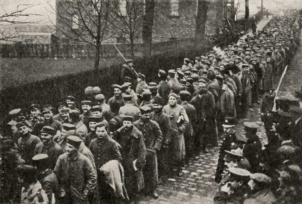 DPI1862822 German Prisoners From Neuve Chapelle. Captured Germans Passing Through Poster Print, 17 x 12