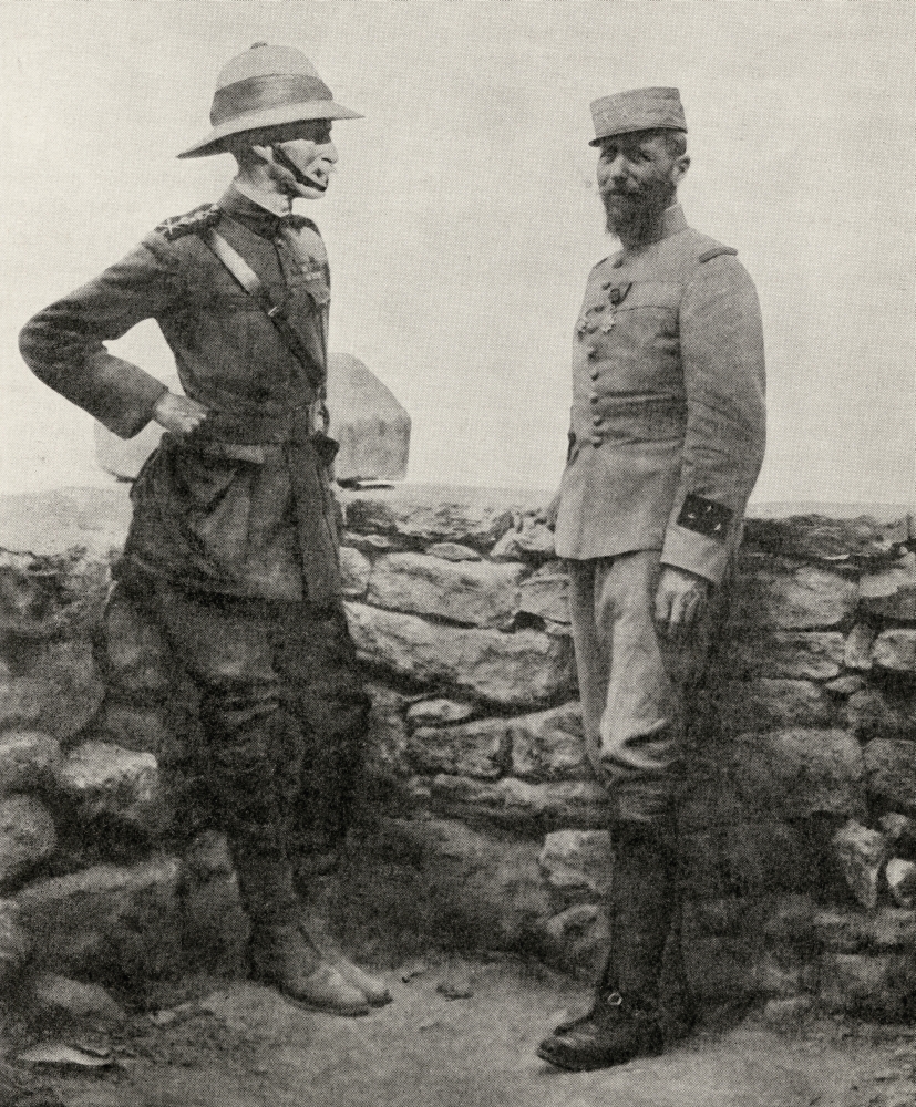 General Sir Ian Hamilton Left & General Henri Gouraud Right In Gallipoli From the Great World War A History Volume II Poster Print, 13 x 16