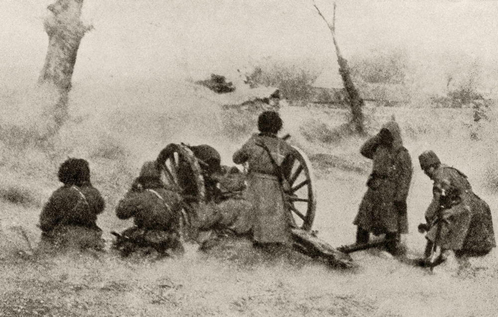 Russian Artillery In Action on the Eastern Front From the Great World War A History Volume III Published 1916 Poster Print